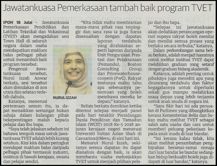 Jawatankuasa Pemerkasaan tambah baik program TVET - Utusan Malaysia